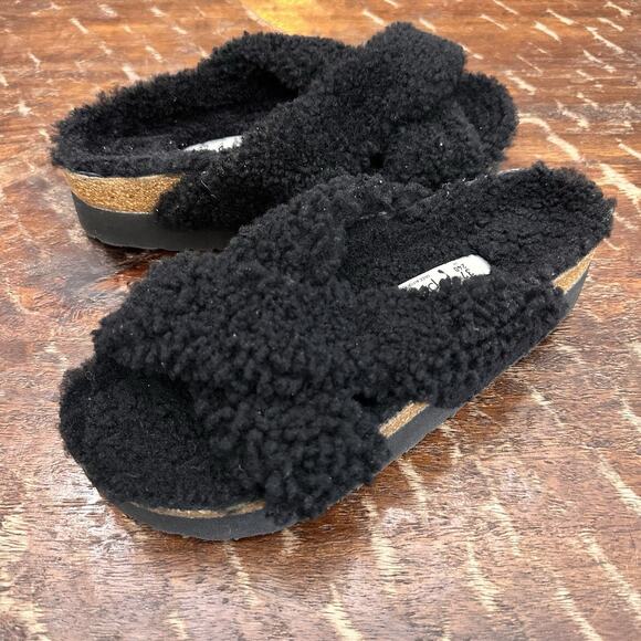 BIRKENSTOCK PAPILLIO Daytona Shearling Teddy Crossover Sandal Sz L 6 US 37 EU - Picture 1 of 8